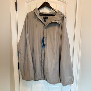 Shaquille O’Neal Men's Big & Tall Size 4XLT Beige Windbreaker Jacket With Hood